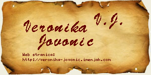 Veronika Jovonić vizit kartica